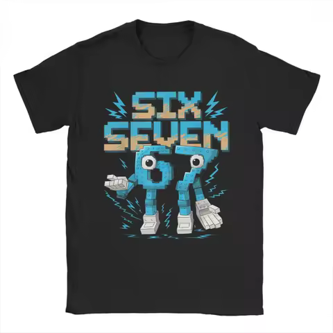 Oversized T-Shirt Beach Meme 67 Six Seven 6 7 Italian Brainrot Novelty T Shirts Cotton T-shirts for