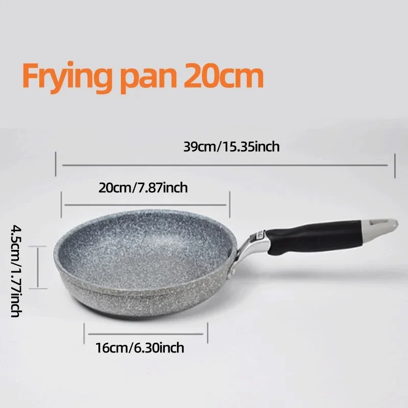 Durable Stone Frying Pan28/26/24/20cm Wok Non-stick Pan Skillet Cauldron Induction Cooker Pans Panca