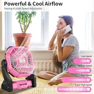 Fan Portable Tent USB Charging Fan 2,0000mAh Electric Fan Outdoor Portable Cross-Border with Light C