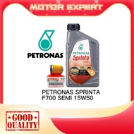 F700 15W50 MINYAK HITAM PETRONAS SPRINTA 4T SEMI OIL FILTER LC135 EX5 Y15 RSX150 RS150 CASTROL SHELL