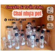 [33 Samples] Combo 10 Plastic Milk Tea Bottles With Black Plastic Cap From size 50ml-&gt;1000ml - Chuyensitrruc