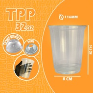 Cup Plastik Brand TL Thailand Gelas Plastik Drinking Water Big Size 32 oz 50pcs