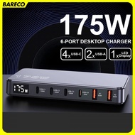 Taffware Charger USB Docking Station 6 Port Type C PD QC GaN 175W - BK-112D