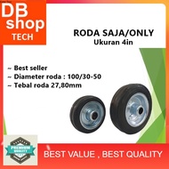 Wheels ONLY 4 inch 4" Rubber Trolley Cart Wheels ONLY