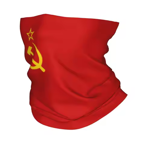 Custom Flag Of The Soviet Union Winter Headband Neck Warmer Women Men Hiking Camping Tube Scarf Russ