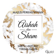 Custom Goodies Wedding Birthday Packaging Party Sticker W55 55pcs