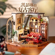 Rolife rolife Living Room Handmade DIY Hut Art House Miniature Scene Model House Assembled Building 