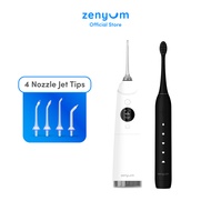 Zenyum Sonic Electric Toothbrush with Zenyum Water Flosser Pro (Black/White)