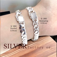 💥PROMO💥Original Silver 925 #S280 - 1cm Men Bangle - Gelang Tangan Perak 925 Lelaki (Bangle Dunhill/ Stampling)