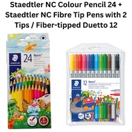 Staedtler NC Colour Pencil 24 + Staedtler NC Fibre Tip Pens with 2 Tips / Fiber-tipped Duetto 12