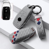 Alcantara Car Key Case Bag Holder For Mercedes Benz E Class W213 E200 E260 E300 E320 2018 2019 Car Smart Key Accessories