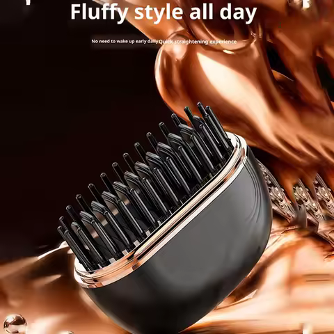 Electric Rechargeable Mini Straightener Hair Straightener Brush Mini Hair Straightener Smoothing Bru