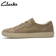 TOP☆Clarks_Cambro Lace Casual Shoe Nubuck Khaki หนังสีดำต่ำ รองเท้าหนังลำลองสำหรับผู้ชายธุรกิจ