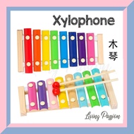 8 Notes Kids Musical Learning Wooden Xylophone Instrument Piano Children Multicolor Pretend Play Mon