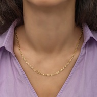 BAC GOLD PAPER CLIP CHAIN 18K Saudi Gold Original Vermeil Gold High Quality Necklace Fashion Accesso