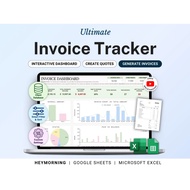 Invoice Generator Tracker Google Sheets Excel Invoice Spreadsheet Small Business Billing Payment Cli