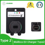 32A 3 Phase 22KW Electric Vehicle Charging Station EVSE Wallbox Wall Mount Type 2 Female Socket IEC 