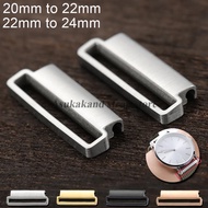 Stainless Steel  Silver Gold 2pcs 20mm to 22mm 22mm to 24mm Quick Release  Adapters for Milanese Nyl