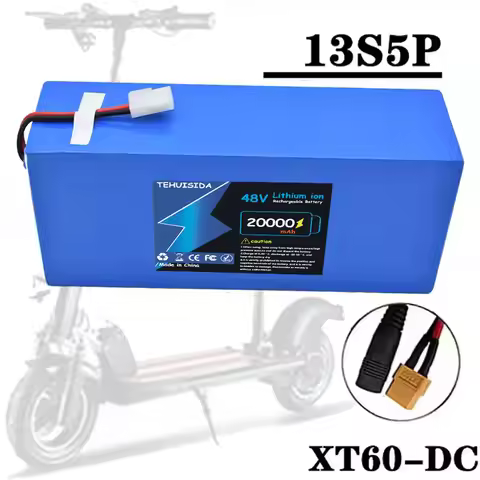 48V 20Ah Built-in Battery 13S5P, with BMS, 500W 750W 1000W Electric Mobile Tool 18650 Lithium Batter