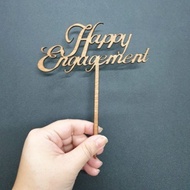 Wooden Happy Engagement Cake Topper Engagement Cake Decoration