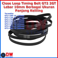 Close Loop Rubber Timing Belt GT2 2GT Width 10mm Various Sizes 1 100mm - 200mm 10 cm - 20 cm