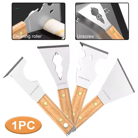 1PC Japanese Style Dust Scraper Putty Knife Multifunctional Solid Wood Putty Spatula Wall Cleaning D