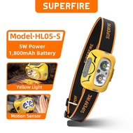 SUPERFIRE HL05-S Rechargeable Headlight Super Bright 350 Lumens LED Rechargeable Light Headlights