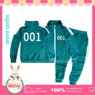 เด็กใหม่ Tracksuit ปลาหมึกเกม001 007 212 218 240 456กีฬาคอสเพลย์เครื่องแต่งกายเสื้อซิปเด็กวัยรุ่นเสื