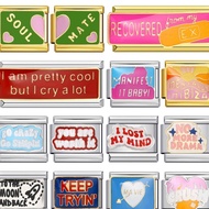 Making DIY New Personalized Signature Words Italian Charms Link Fit 9mm Stainless Steel Bracelet Jew