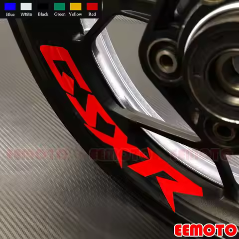 8 X Custom Iner Rims Decals Wheels Reflective Stickers Stripes Waterproof Motorcycle For GSXR 600 75