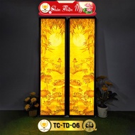 Lotus Altar Lamp Bamboo Tree Printed Bamboo Painting Duo TRUTH THIEN BEAUTY, Hanging Painting for Wo