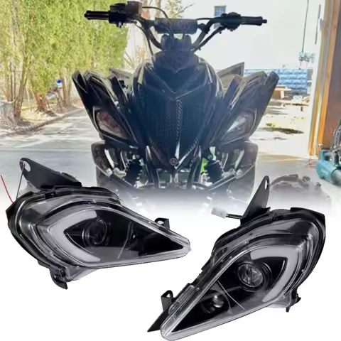 1Set ATV Headlights For Yamaha Raptor 700 350 250 YFZ 450R 450X Wolverine 450 350 Headlight Trim H4 