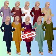 NEW Ironless Wafa Suit (S-2XL) Warda Set, Blouse Berpocket & Pants Set, Suitable for Umrah /Travel /