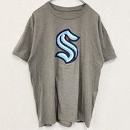 Used Champion NHL Seattle Kraken short-sleeved team logo print T-shirt, gray, size M
