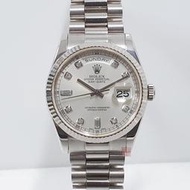 ROLEX 勞力士 118239 Day-Date 蠔式日誌 18K白金 新包台 6.9T鑽石面盤 大眾當舖L843