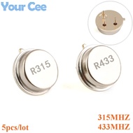 5pcs 315 433MHz Resonator Crystal Oscillator R315A R433A Quartz Through Holes Surface Acoustic Wave 