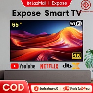 EXPOSE ทีวี 65 นิ้ว ทีวี 55 Smart tv WiFi Android 11.0 ทีวี 4K สมาร์ททีวี Youtube NETFLIX Goolgle รับประกัน 3ป