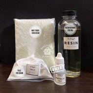 PAKET RESIN 250 GRAM TALC KATALIS MAT FIBER TALC Recine Resine Talk Catalyst Serat Matjushi Dempul P