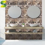 XUTIAN Self Adhesive Tiles, PVC 3D Kitchen Wall Sticker, Wall Stickers Stone Grain Imitation Brick Peel and Stick Square Cobblestone ​Imitation Brick Kitchen Cupboard