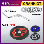 CRANK GT 44T / 52T FULL SET BMX BICYCLE CRANK | BB BEARING | S ARM