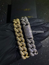 สร้อยคอ สร้อยข้อมือ Hip Hop Jewelry หนาแน่นสูง ประดับเพชร คู่รัก แหวน กำไลข้อมือ เครื่องประดับแฟชั่น