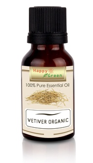 happy green organic vetiver essential oil - minyak atsiri vetiver 100% - 10 ml