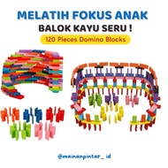 120pcs Wooden Domino Blocks Educational Toys for Children - Colorful Domino Blocks Puzzle