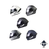 EVO Safety Helmet CA-969 Plain Color Multi-Color Optional Earphone Slot Glasses Inner Sunglasses Ful
