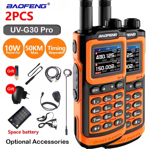 2PCS Baofeng UV G30 PRO Walkie Talkie UHF VHF 50KM Two Way Radio Hunting Upgraded Of UV9R 5R Pro UV1