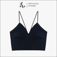 [ KHAEFASHION ] - (BR068) Tank Top Crop Top Bra V Push Up Plain Bralette Gym Yoga Satin Material
