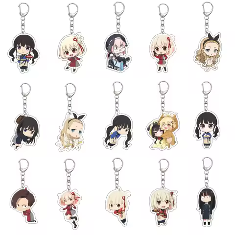 55MM Anime Lycoris Recoil Keychain Lycoris/ Inoue Takina/Lycoris Key Chain Acrylic Model Plate Chris