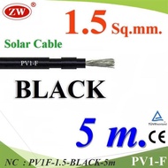 NC 5 Meters Solar Wire PV1 H1Z2Z2-K 1x1.5 Sq.mm. DC Cable Cell PV1F-1.5-BLACK-5m