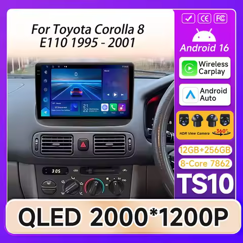 Carplay For Toyota Corolla 8 E110 1995 - 2001 GPS Navigation 5G Wifi Car Radio Android 16 DVD Stereo
