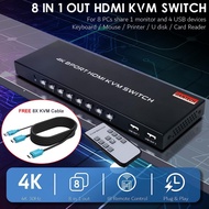 KVM Switch HDMI 8 Port Support 4K Free 8 pcs KVM HDMI Cable